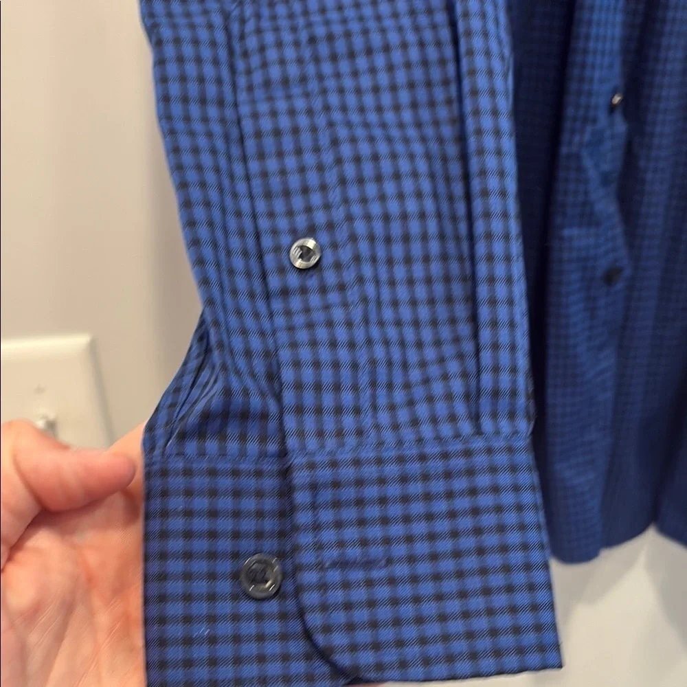 Roundtree & Yorke Blue Lightweight Shirt Jacket with Classic Collar